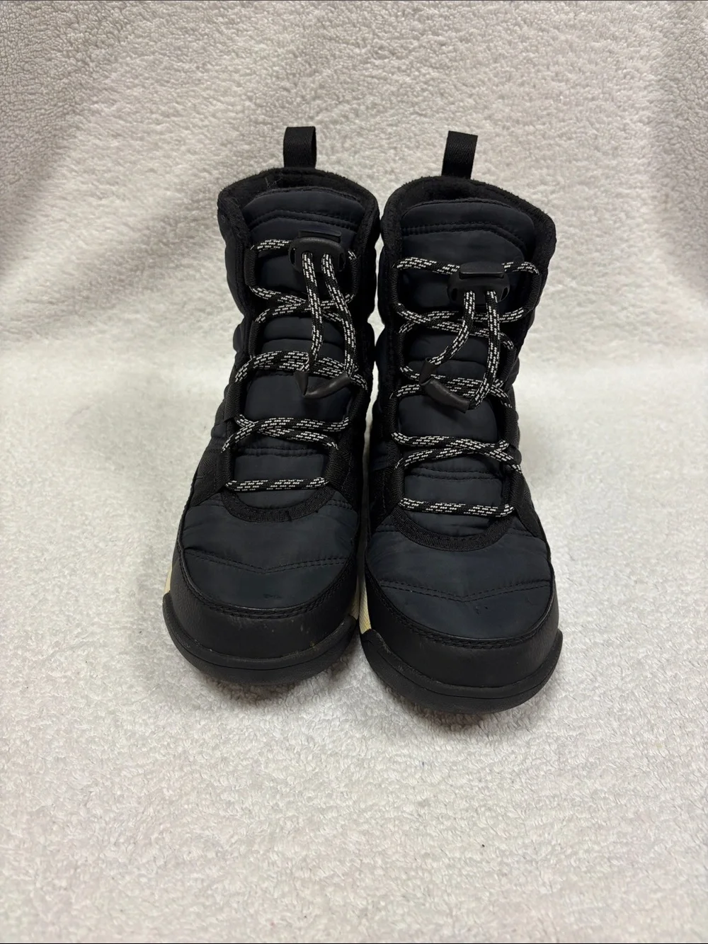Sorel Kids Black Whitney Winter Boots quilted unisex size 2